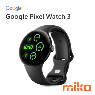 Google Pixel Watch 3_41公釐 霧黑色鋁製錶殼 曜石黑運動錶帶